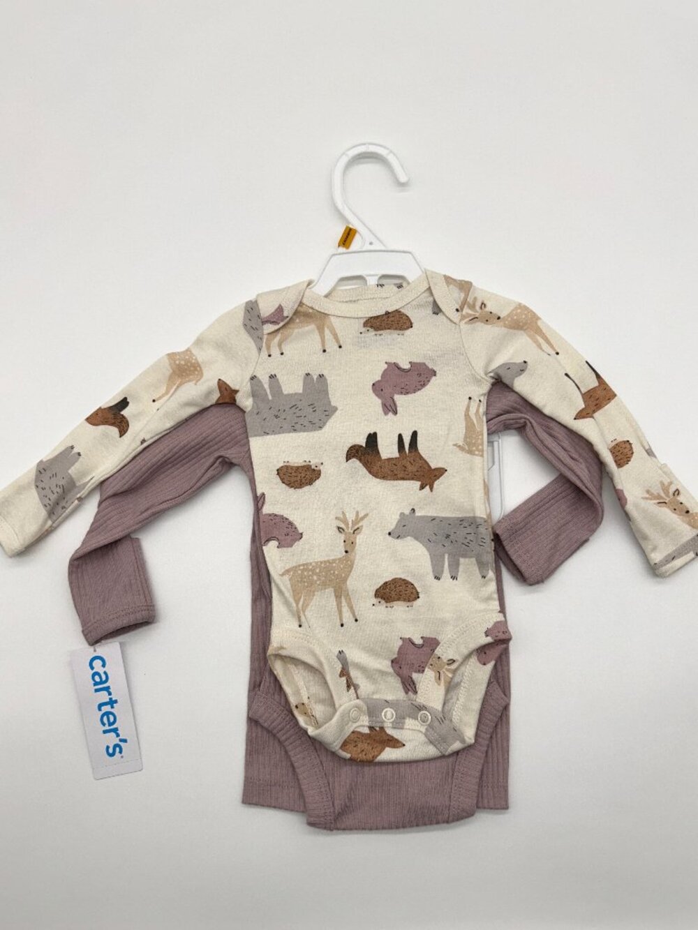 Carter's Girls Newborn Animal Themed Long Sleeve Bodysuit Outfit Set